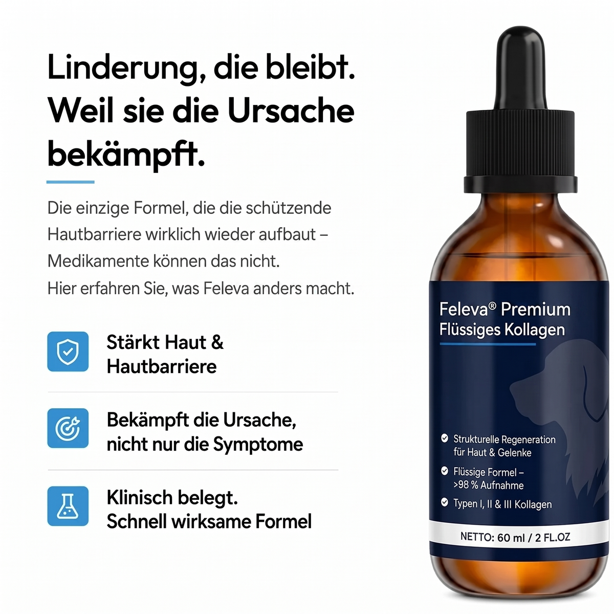 Feleva Premium Flüssig-Kollagen für Hunde